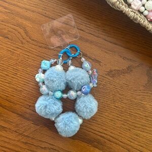 Beaded bag charm keychain